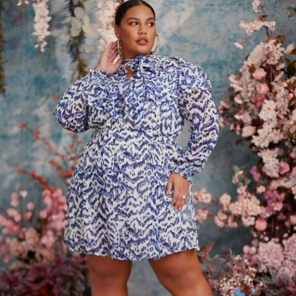 ELOQUII Elements - Women's Plus Size 19- Tie Neck Fit and Flare Dress - NWOT - Picture 9 of 9